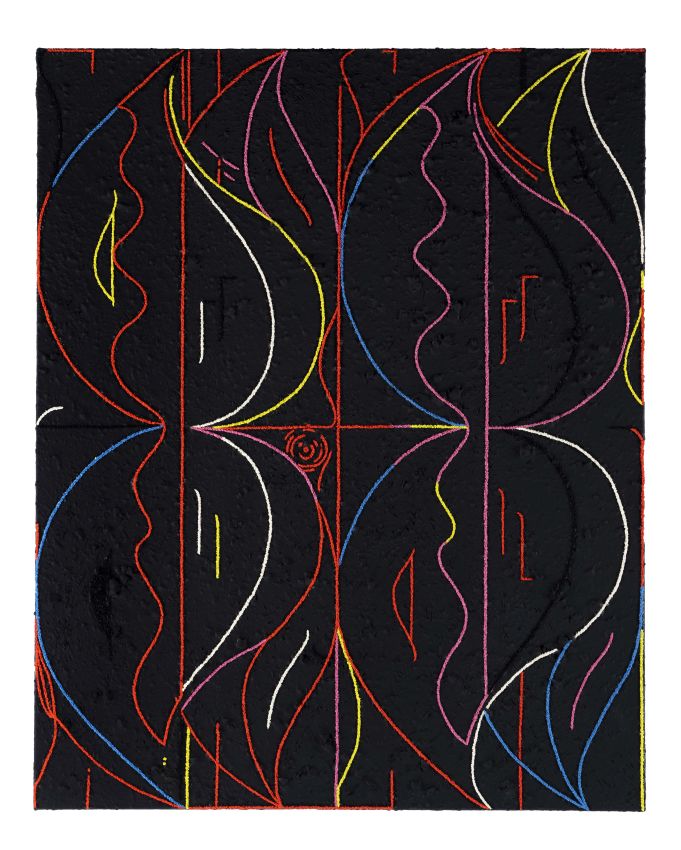Tracy Thomason Road Maps and Flame Outs, 2019 Oil and marble dust on linen 40 x 32 inches 101.6 x 81.3 cm